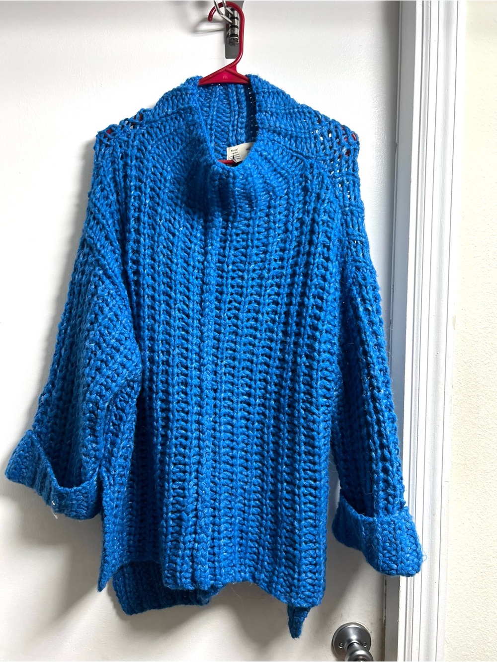 Anthropologie Cozy Chunky Knit Blue Women's Sweater